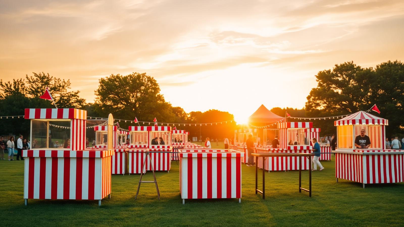Carnival game booths set up for a school fun fair in Hamilton